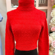 Load image into Gallery viewer, Red Fuzzy Turtleneck