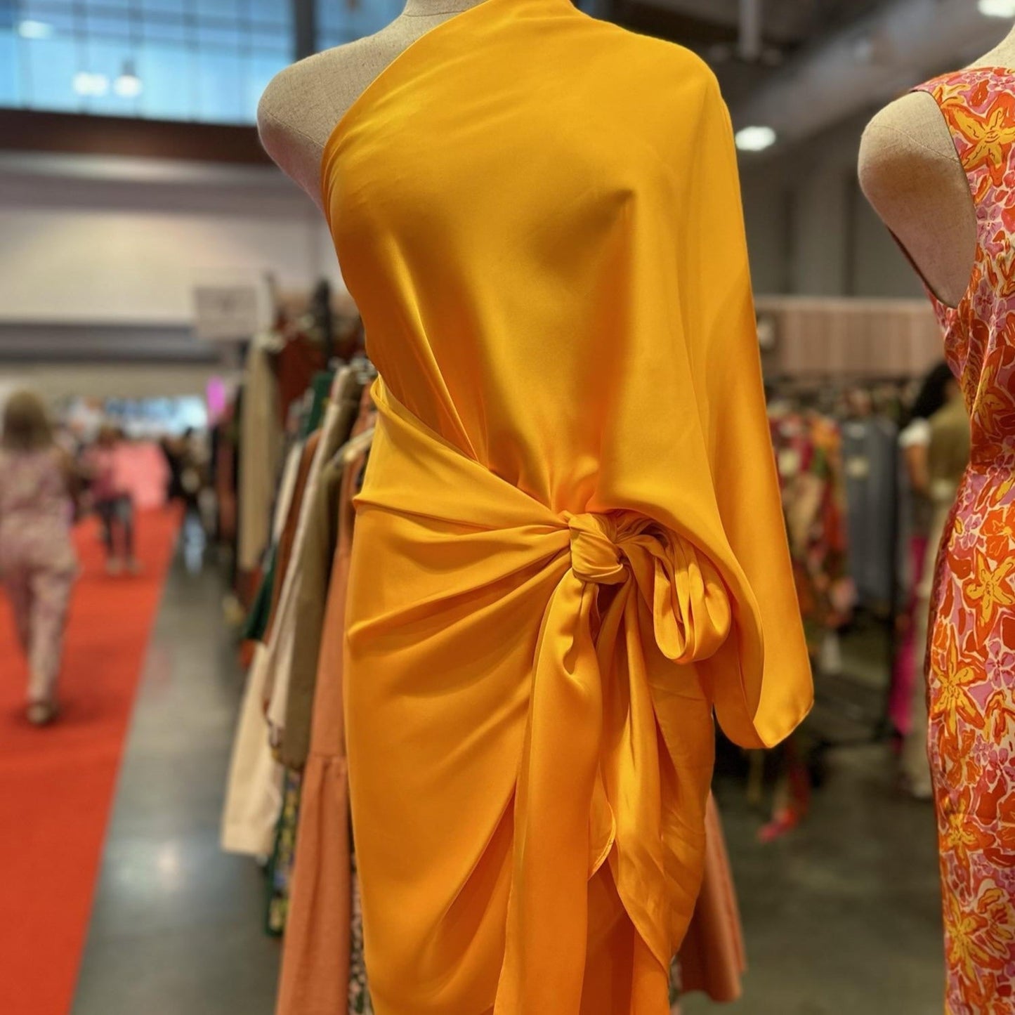 Gold Satin Wrap Dress