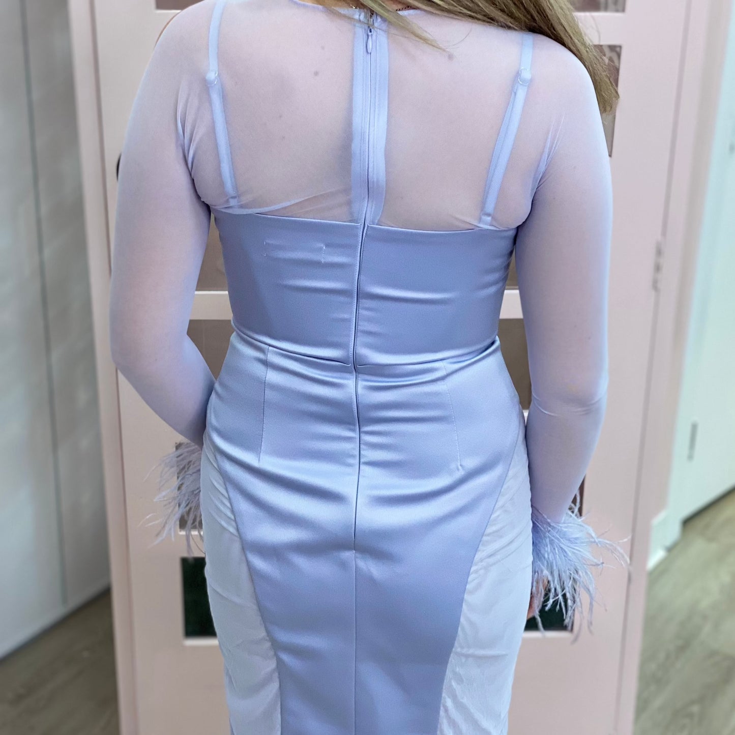 Satin Mesh Dress