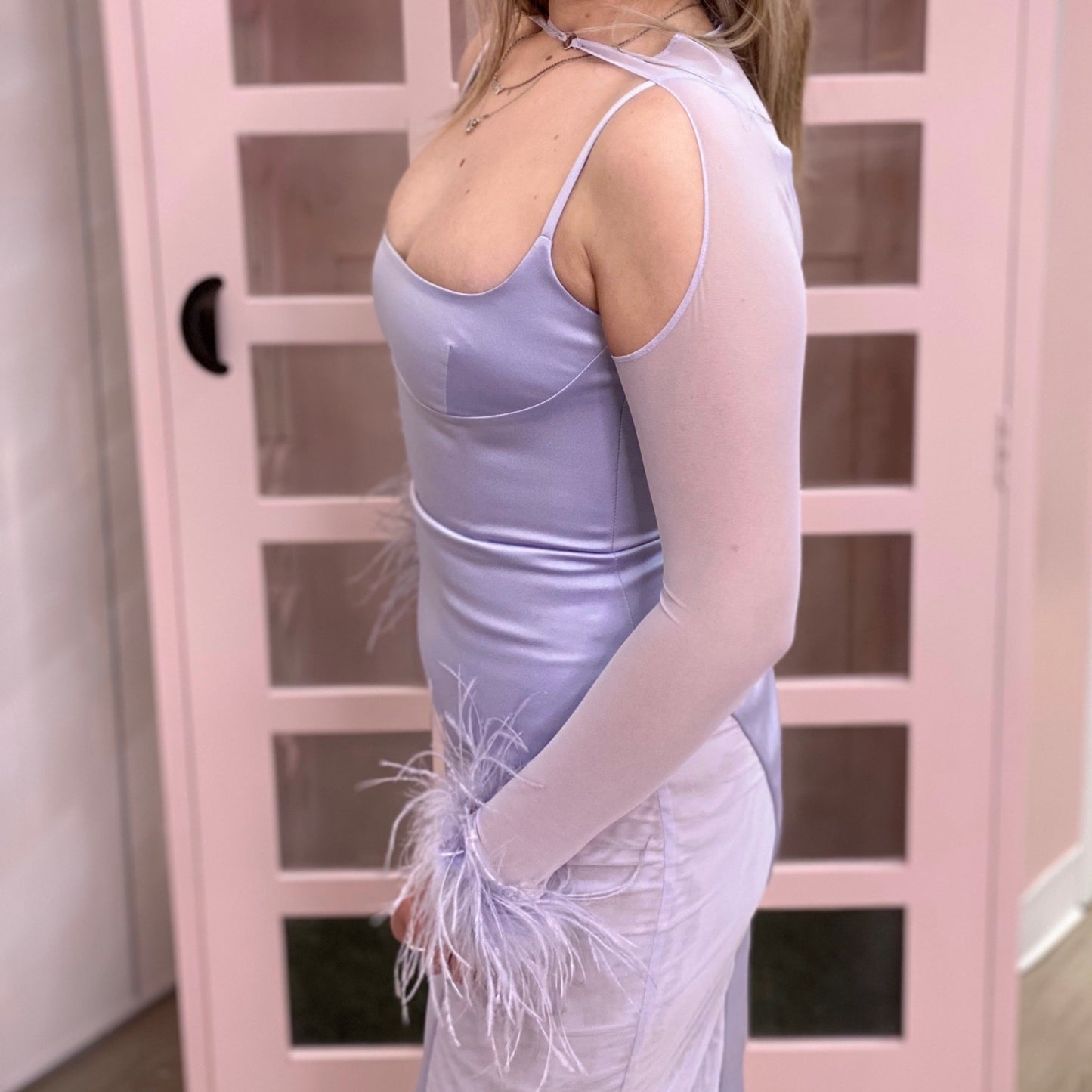 Satin Mesh Dress