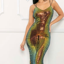 Load image into Gallery viewer, Multi-Colored Sequin Long Dress
