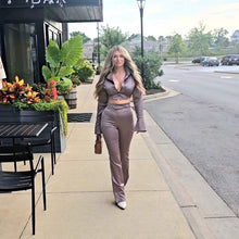 Load image into Gallery viewer, Satin Bell Sleeves and Pants Set
