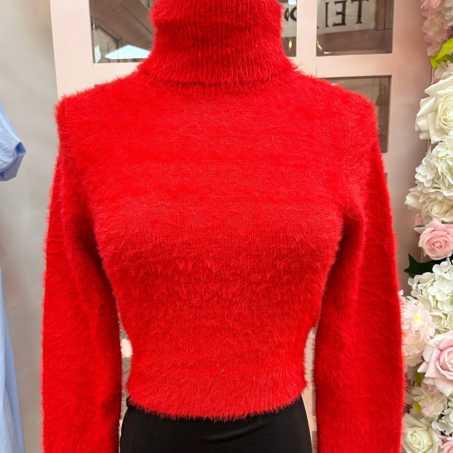 Red Fuzzy Turtleneck