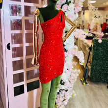 Load image into Gallery viewer, One Shoulder Sequin Mini
