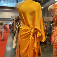 Load image into Gallery viewer, Gold Satin Wrap Dress
