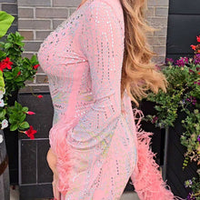 Load image into Gallery viewer, Sequin Feather Maxi Gown
