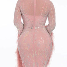 Load image into Gallery viewer, Sequin Feather Maxi Gown

