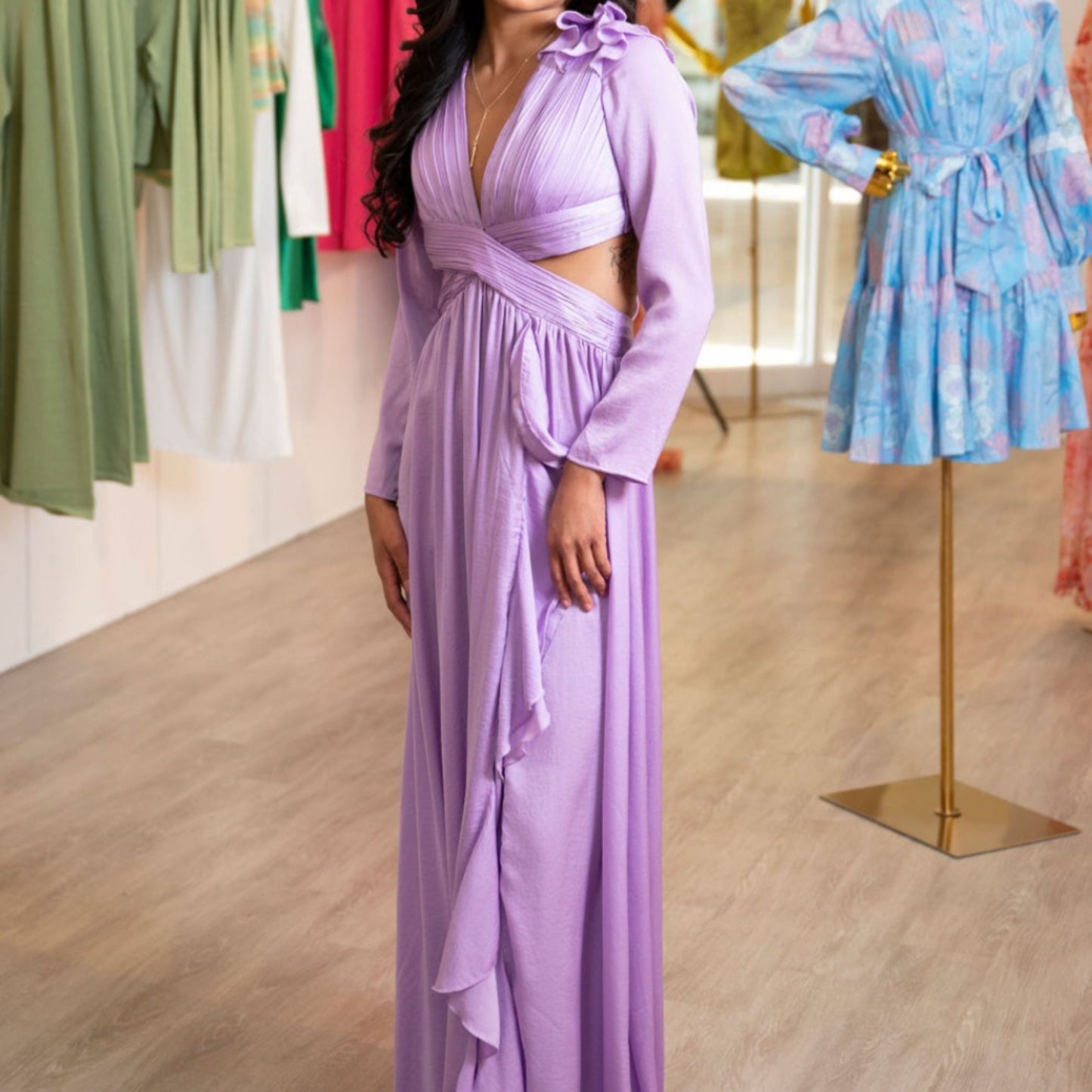 Empire Long Sleeve Gown