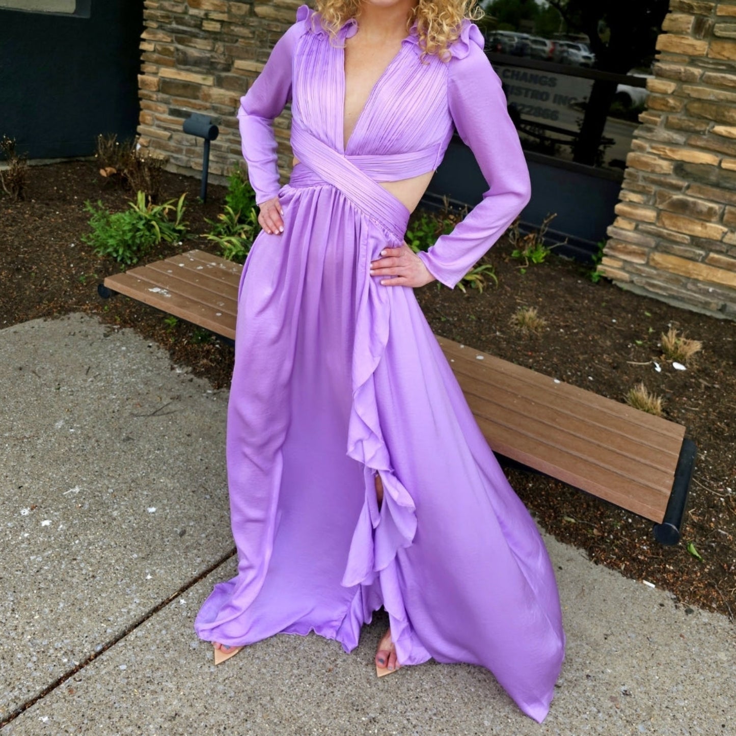 Empire Long Sleeve Gown