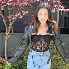 Load image into Gallery viewer, Leather Half Puff Jacket
