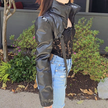Load image into Gallery viewer, Leather Half Puff Jacket
