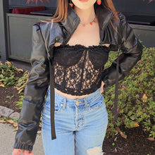 Load image into Gallery viewer, Leather Half Puff Jacket
