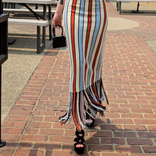 Load image into Gallery viewer, Striped Knit Fringe Dress
