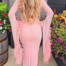 Load image into Gallery viewer, Sequin Feather Maxi Gown
