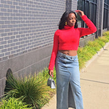 Load image into Gallery viewer, Red Fuzzy Turtleneck
