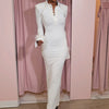 Fitted White Collar Dress
