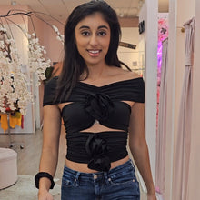 Load image into Gallery viewer, Flower Hollow Off Shoulder Top
