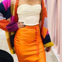 Load image into Gallery viewer, Cream Corset and Satin Orange Skirt Set
