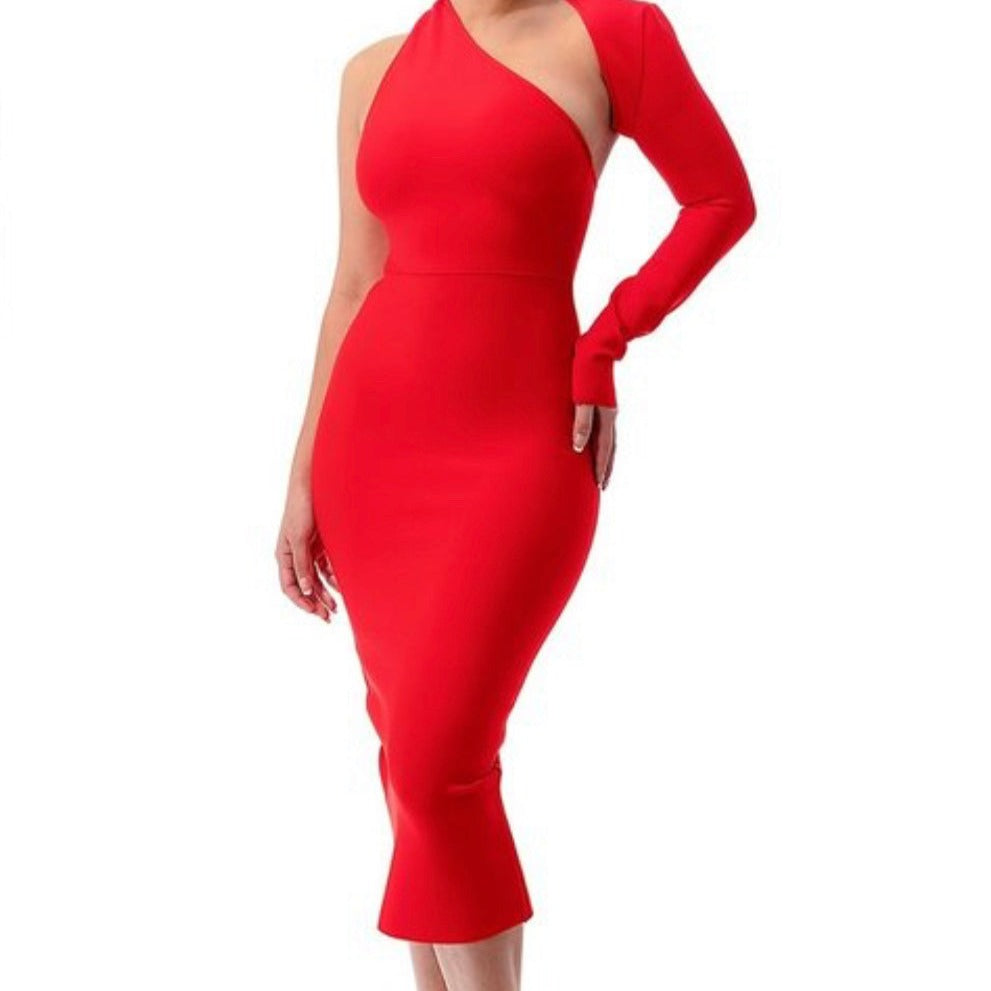 One Sleeve Bandage Dress