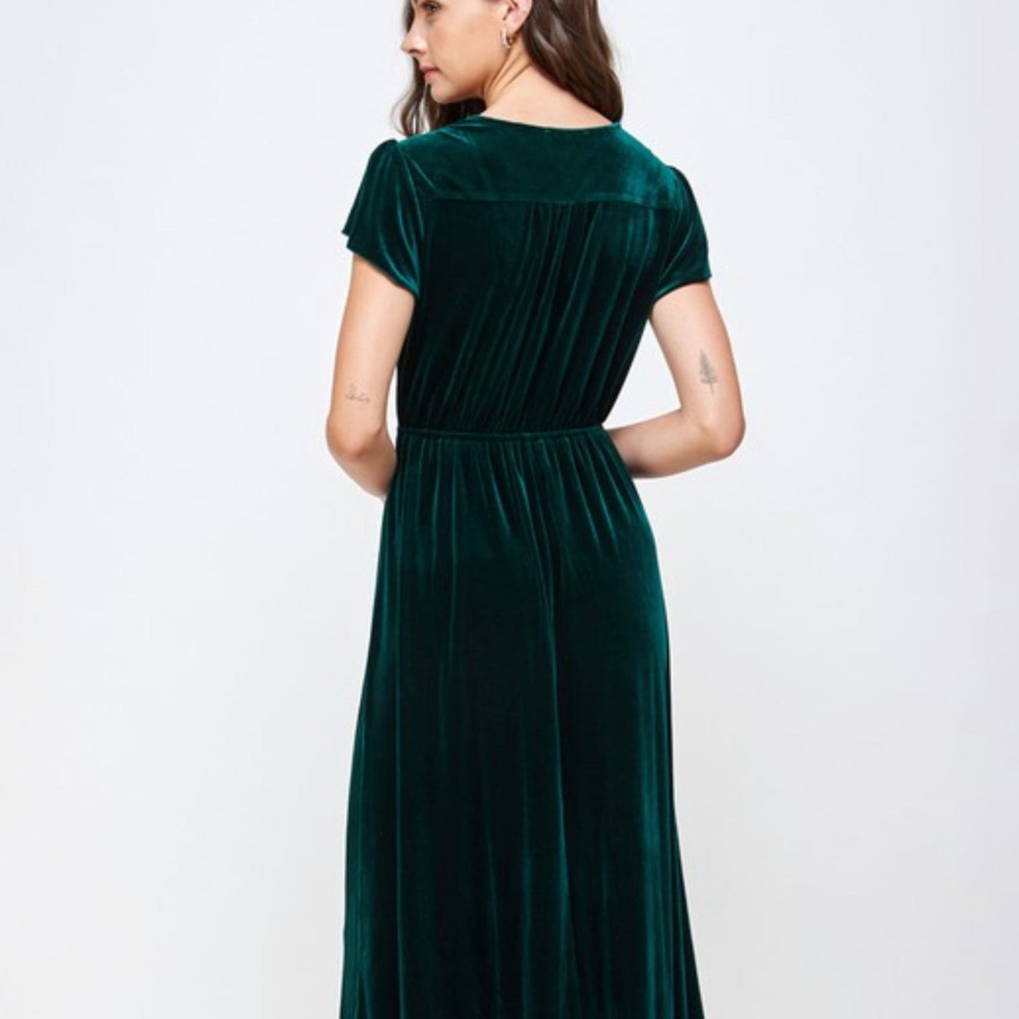 Emerald Velour Dress