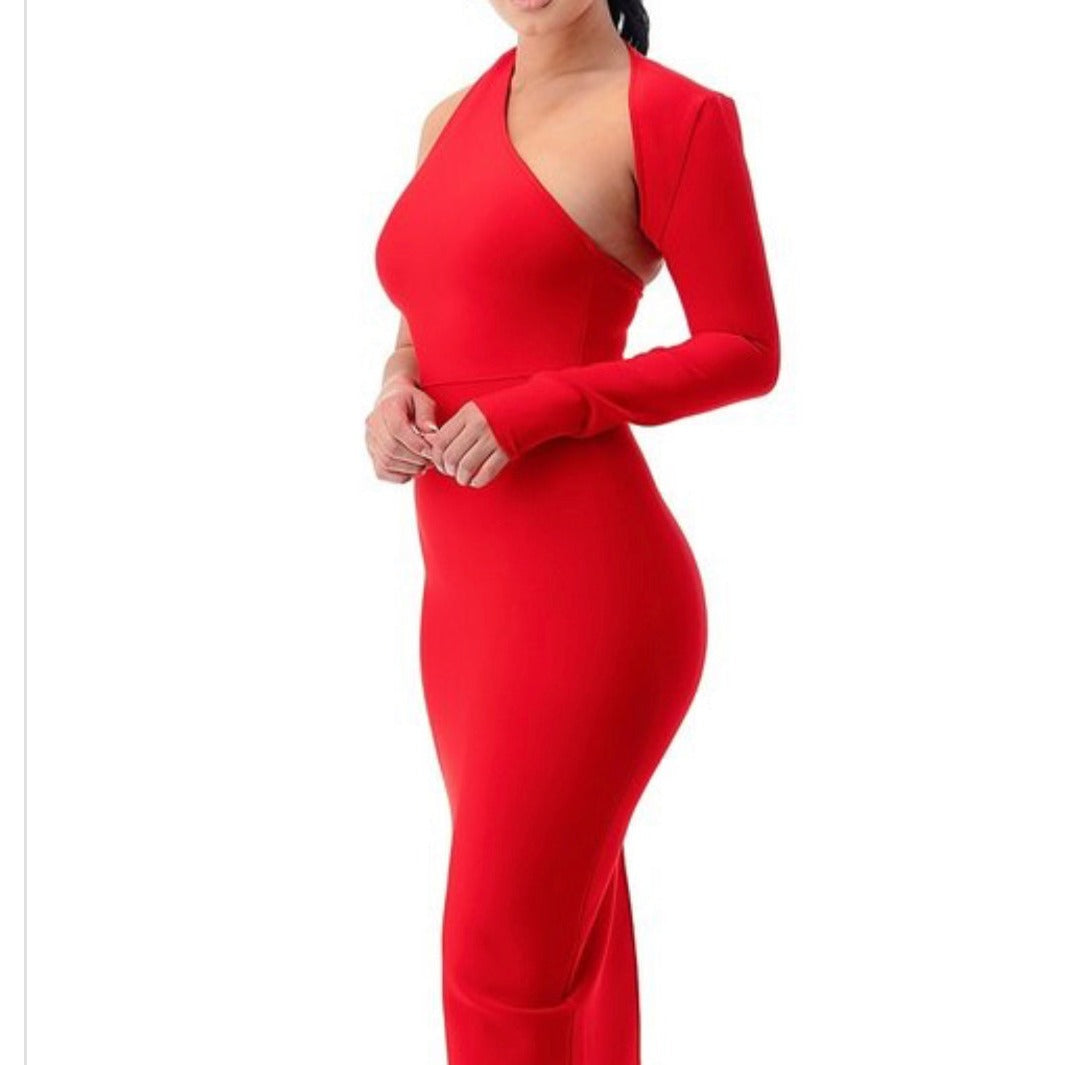 One Sleeve Bandage Dress