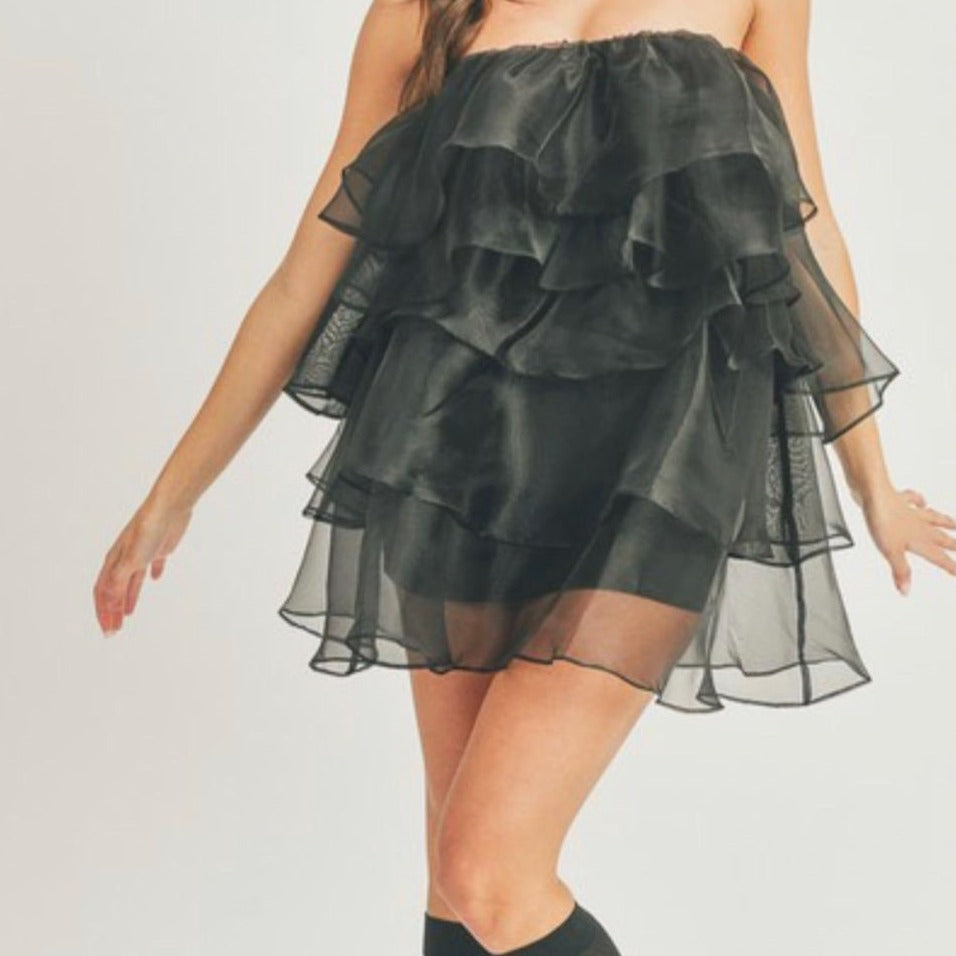 Sheer Ruffle Dress