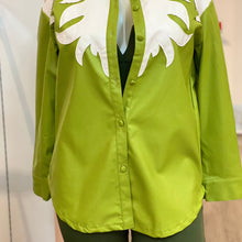 Load image into Gallery viewer, Green and White Faux Leather Western Shirt
