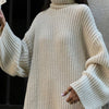 Cream Oversized Mini Sweater Dress