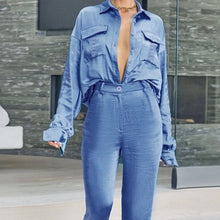 Load image into Gallery viewer, Satin Shirt and Pants Set
