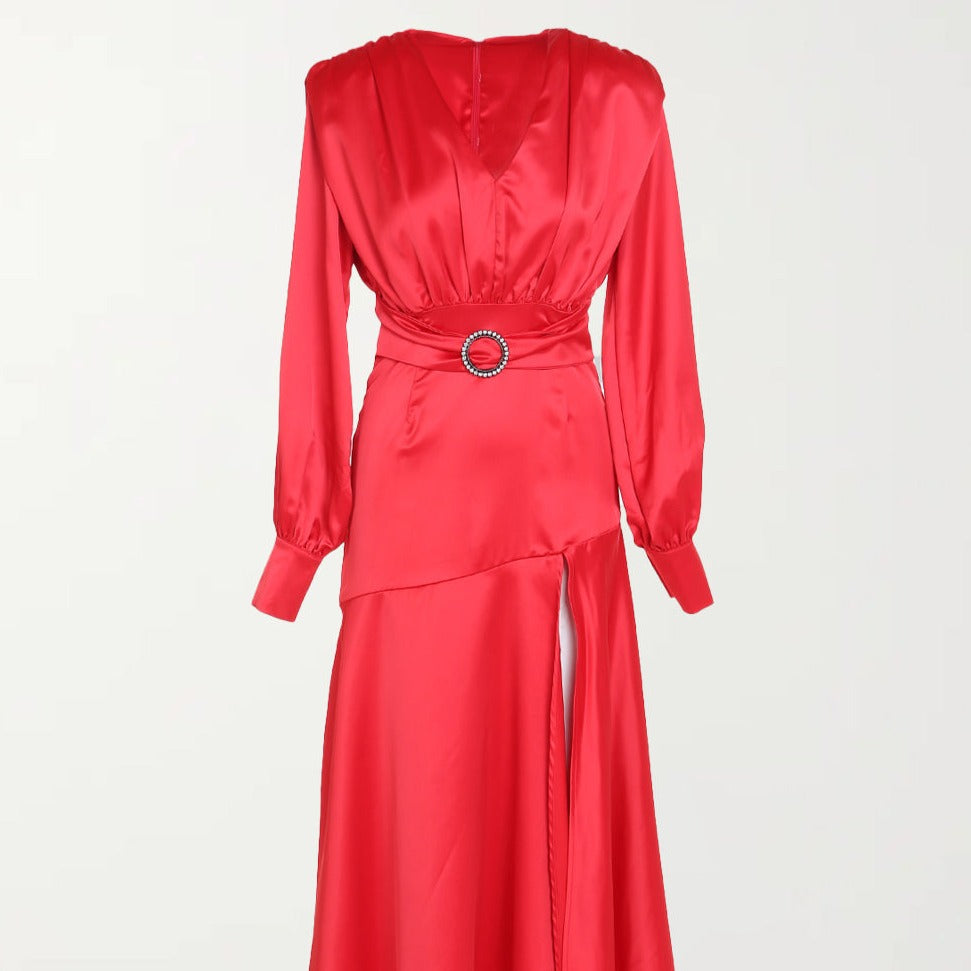 Satin Long Sleeve Dress