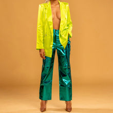 Load image into Gallery viewer, Blue Metallic Pants
